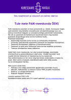 Tule meie PAIK-meeskonda ÕEKS