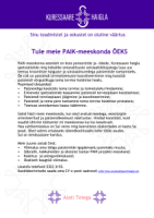 Tule meie PAIK-meeskonda ÕEKS